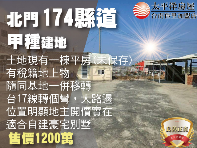 北門174縣道上建地,台南市市北門區二重港段